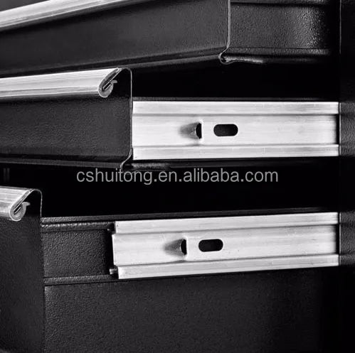 High Quality 5 Drawers Movable Black Tool Cabinet Trolley with Handle and Wheels
