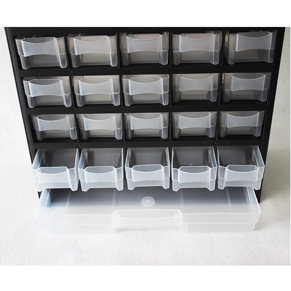 Drawer Plastic Parts Storage Hardware and Craft Cabinet, Black