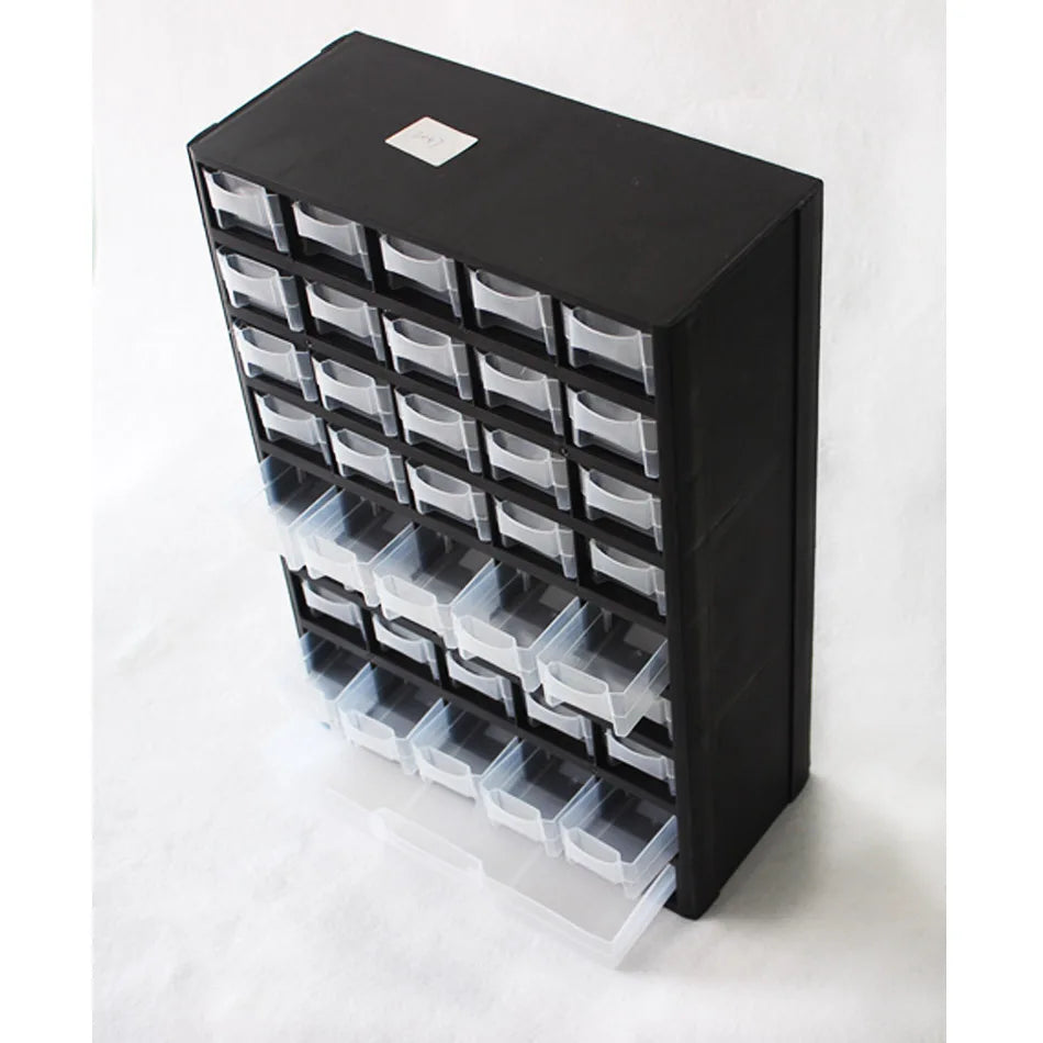 Drawer Plastic Parts Storage Hardware and Craft Cabinet, Black