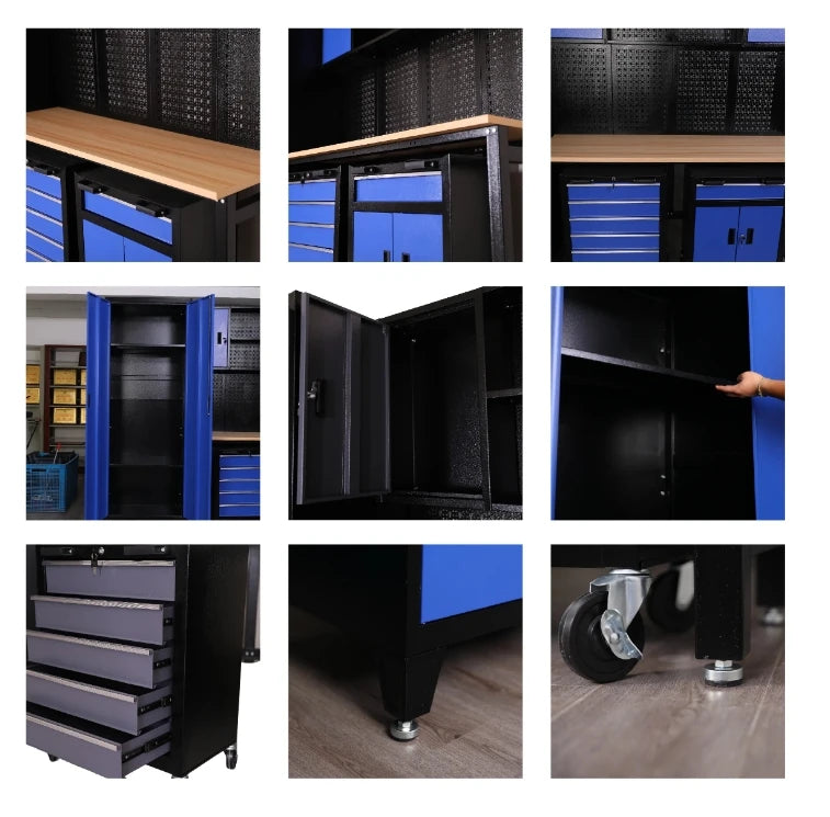 China Manufacturer's Heavy Duty Modular Workbench Tool Cabinet OBM Customizable Steel Workshop Cabinet Wholesale Garage Storage
